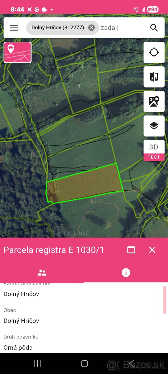 Predaj pozemok Dolný Hričov