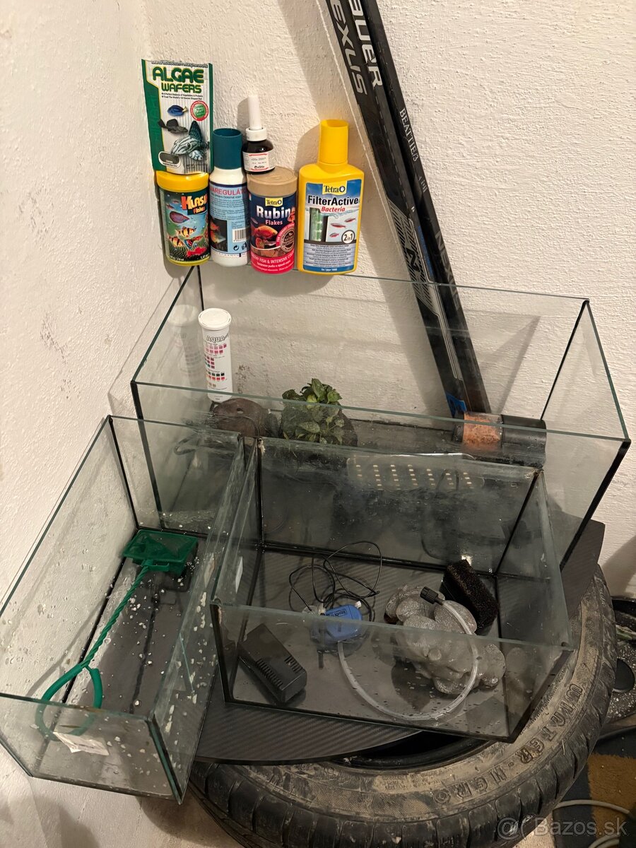 Akvária 3ks,automatické krmitko,filter a ďalšie…
