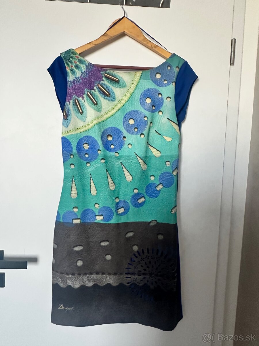 modro-zelene Desugual šaty