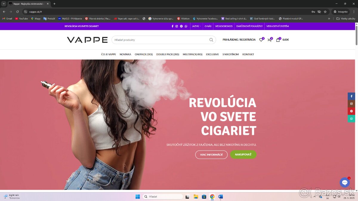 Predám eshop- vlastný brand VAPPE