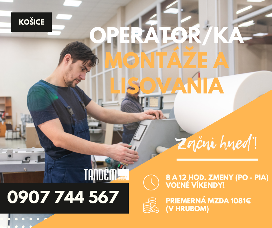 Operátor/ka výroby s nástupom ihneď