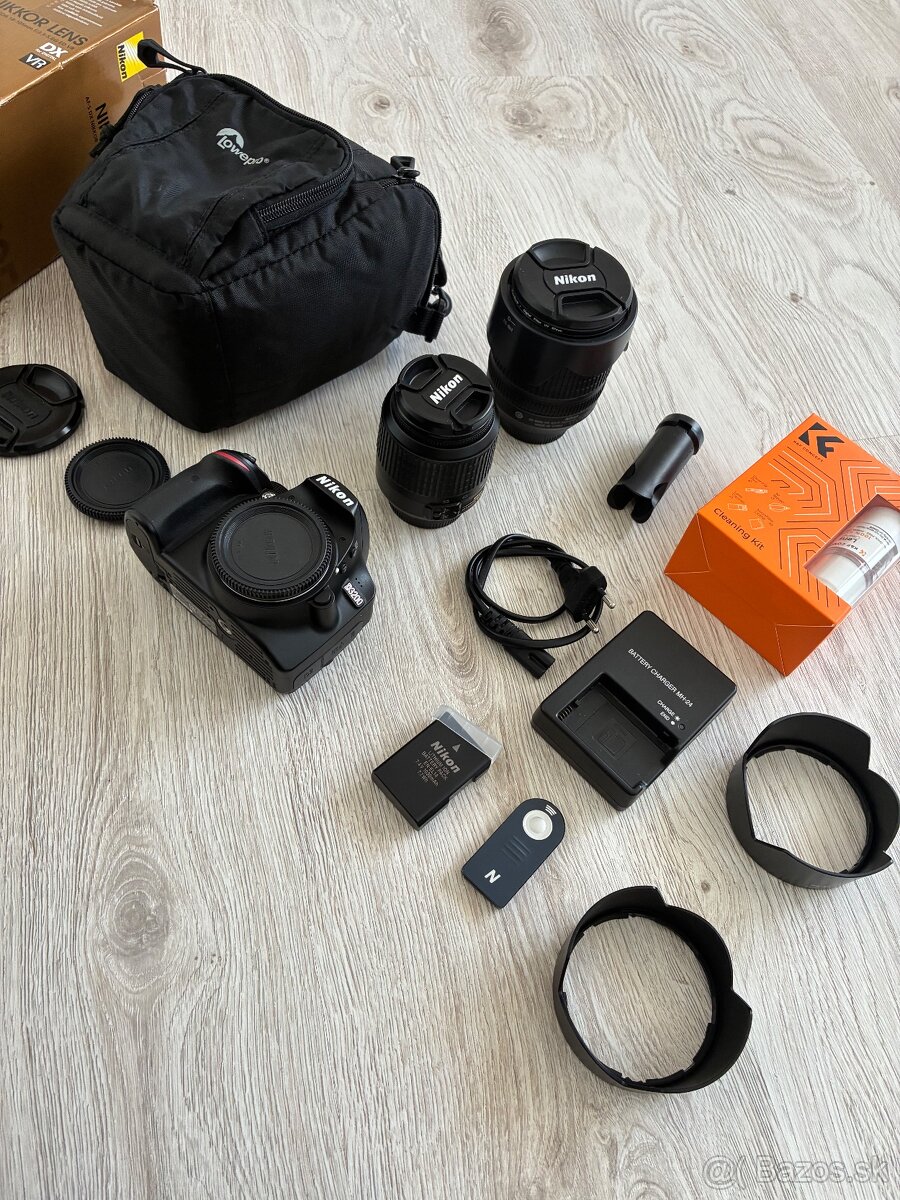 Nikon D3200 + dva objektívy , brašna, bohatá výbava