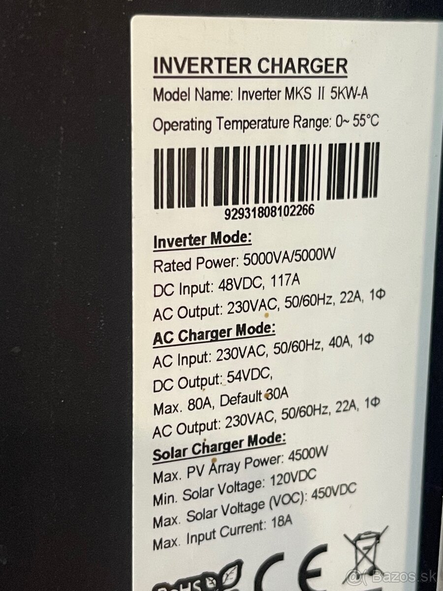 Predám 5.5kW hybridný menič inverter