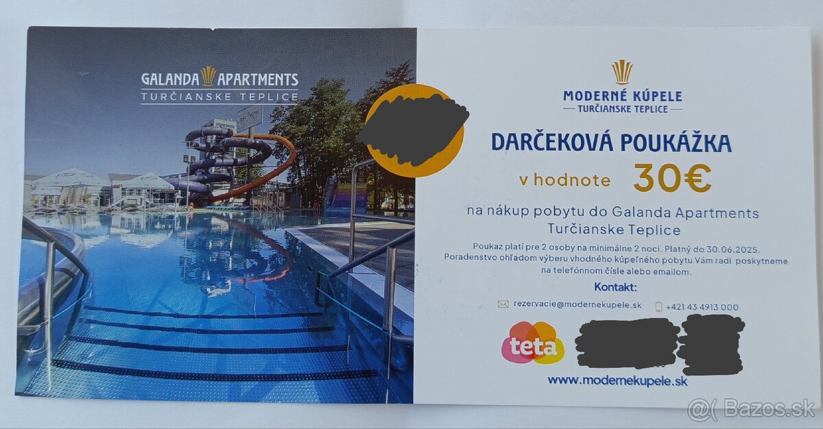 ✨DARČEKOVÝ POUKAZ DO TURČIANSKÝCH TEPLÍC ✨