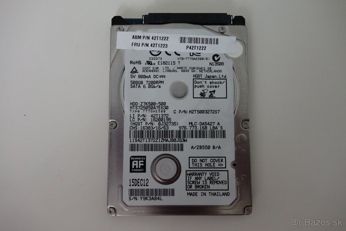 2.5" HDD HITACHI Travelstar 500GB SATA