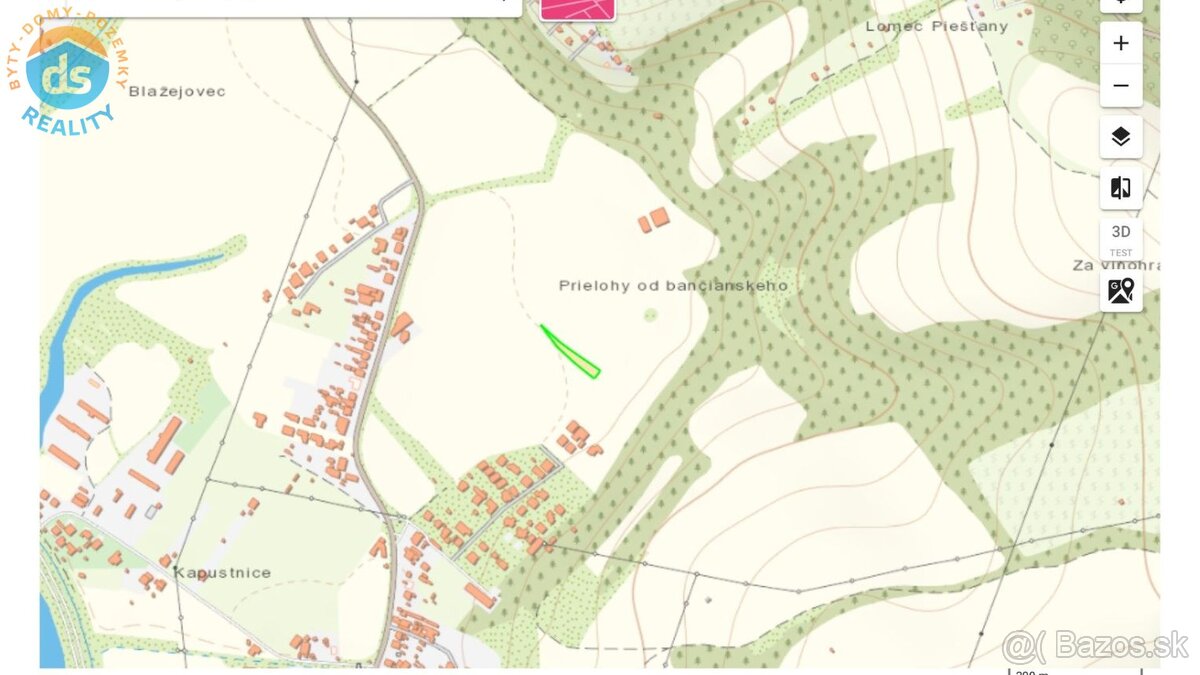 Na predaj pozemok 1.097 m2 určený podľa UPI na výstavbu rodi