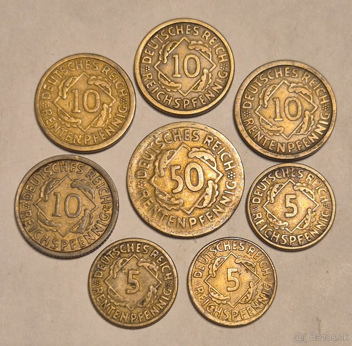 50, 10, 5 Reichspfenig Nemecko