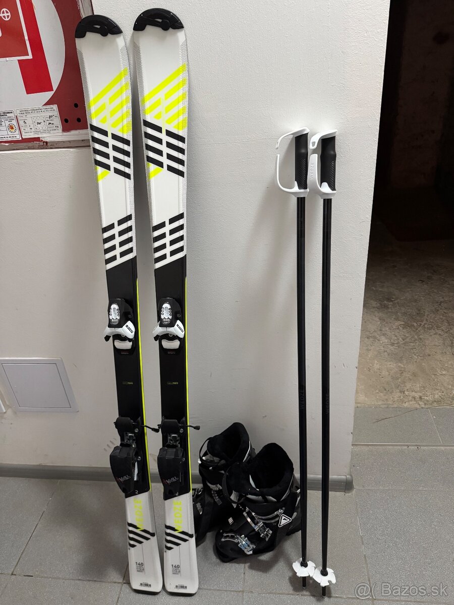 Lyže Wedze 140 + lyžiarky + palice + prilba