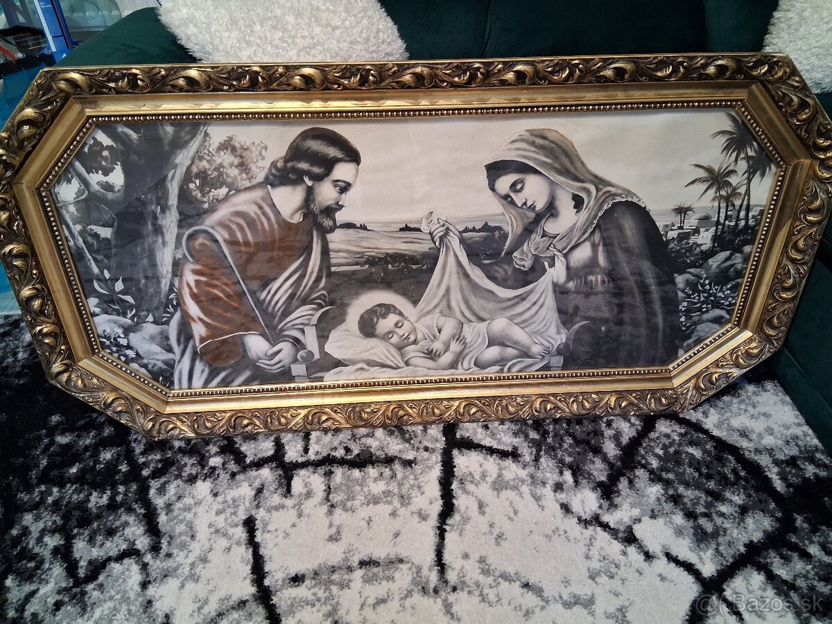 Predám krásny obraz Mária , Jozef a Ježiš .