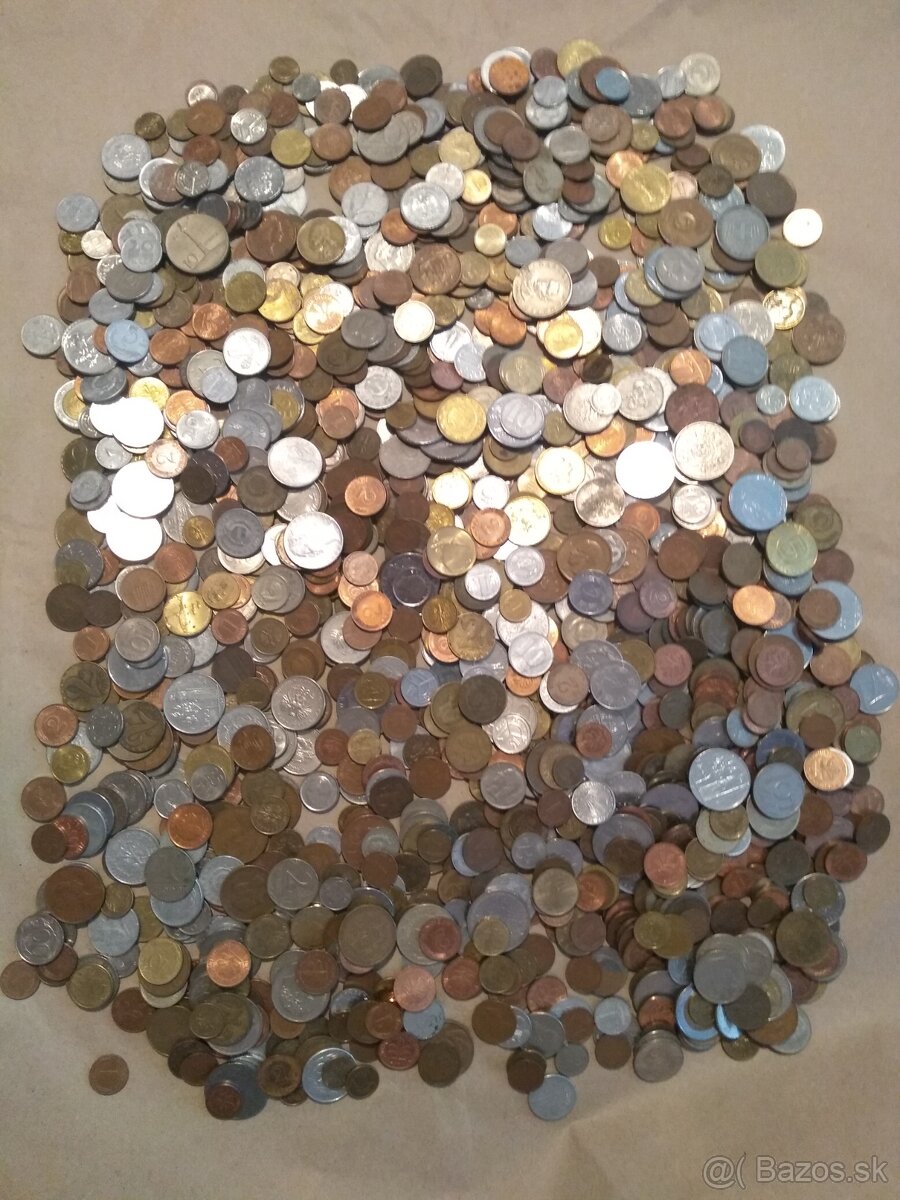 Lot 4,5kg mincí z Európy mimo ČSR 1950-súčasnosť
