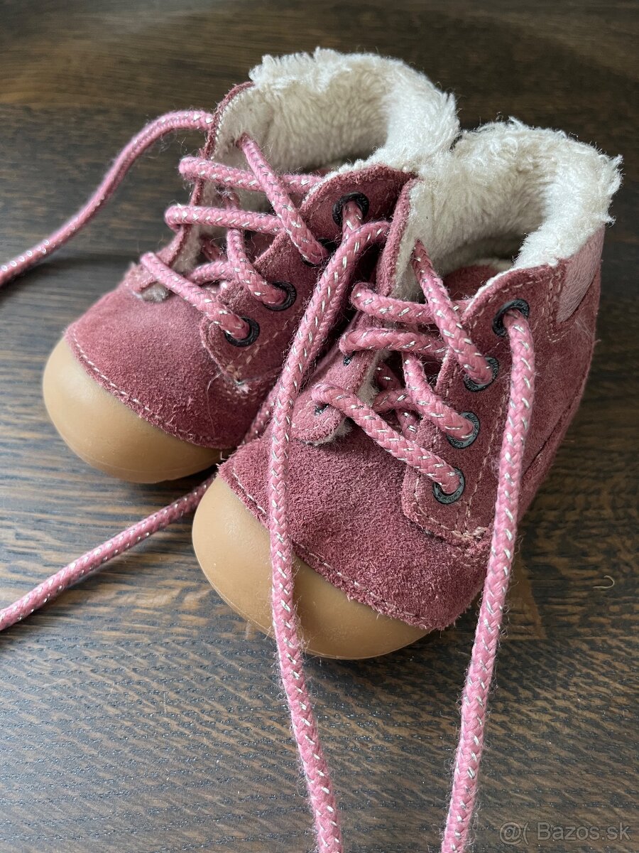 Barefoot detské zimné topánky Lurchi - Ferdi Wildberry pink