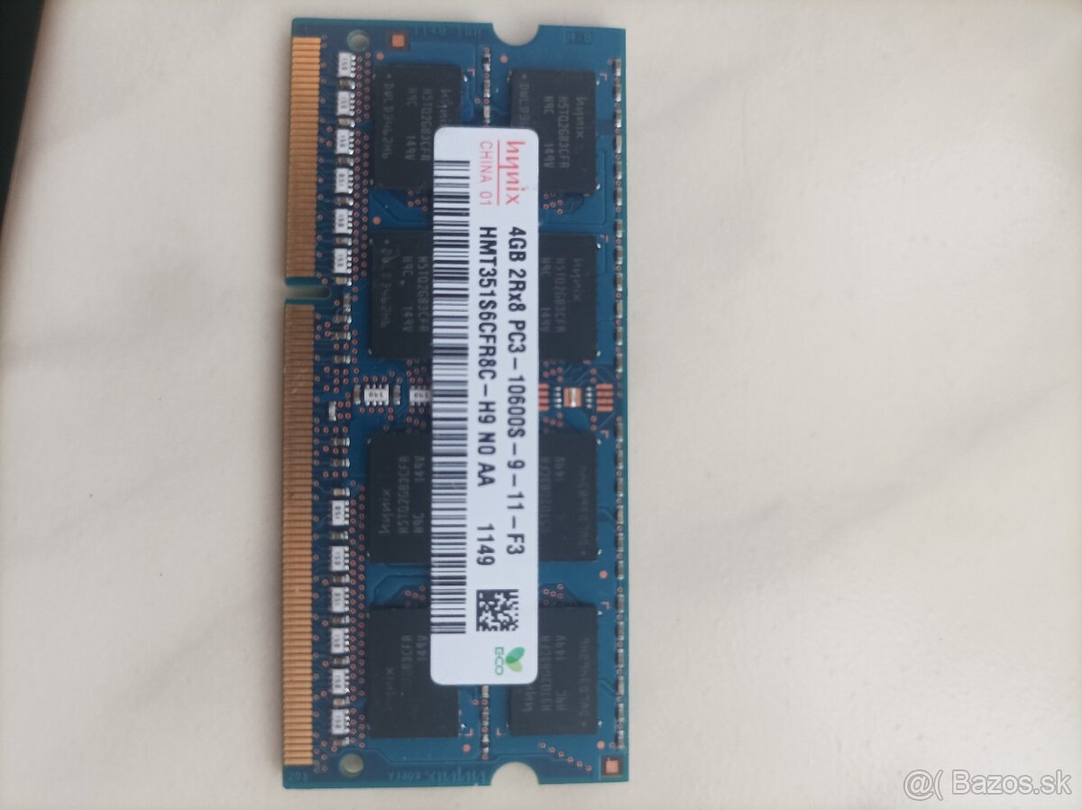 Predám pamäť RAM DDR3 4gb do notebooku