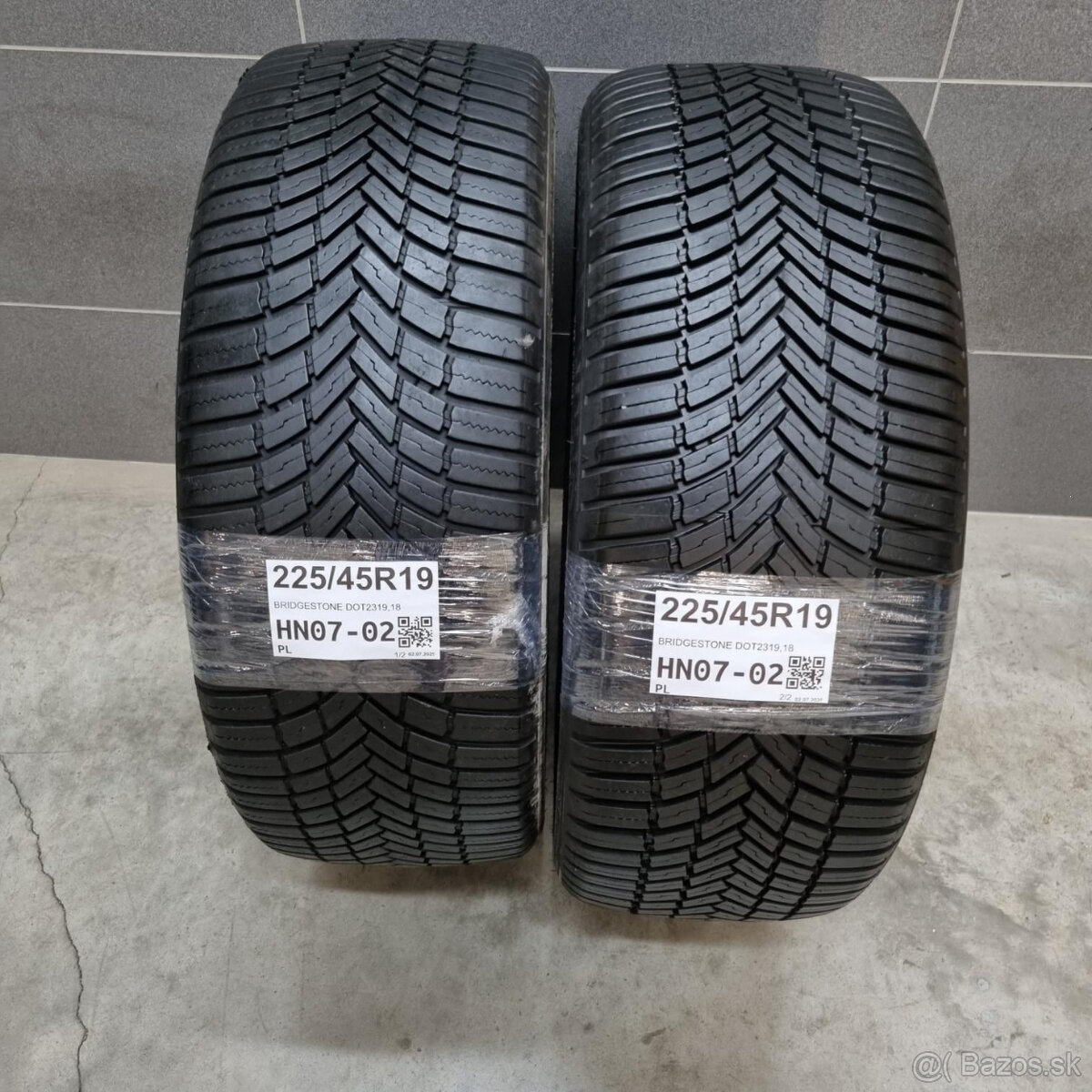Letné pneumatiky 225/45 R19 BRIDGESTONE DOT2319/18