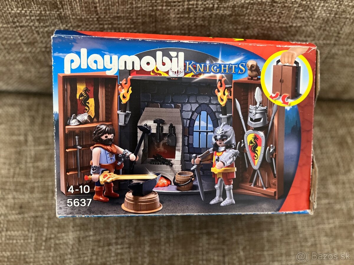Playmobil Kováčska dielňa s rytierom v kufríku