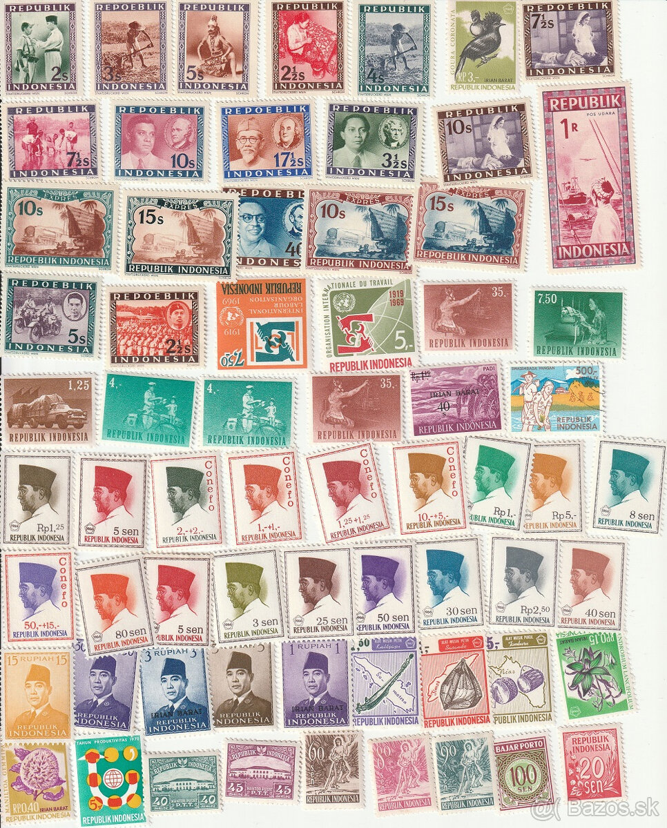 Známky Indonézia nepečiatkované