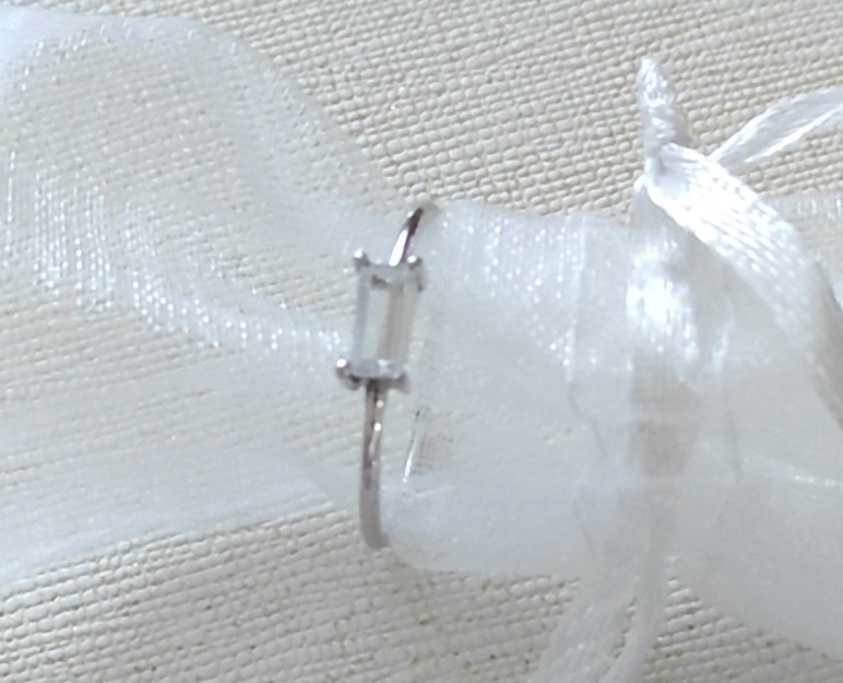 Strieborný prsteň Baguette