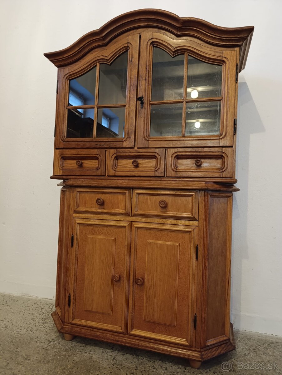 Rustikální komoda + vitrína, masív, Nábytek s příběhem