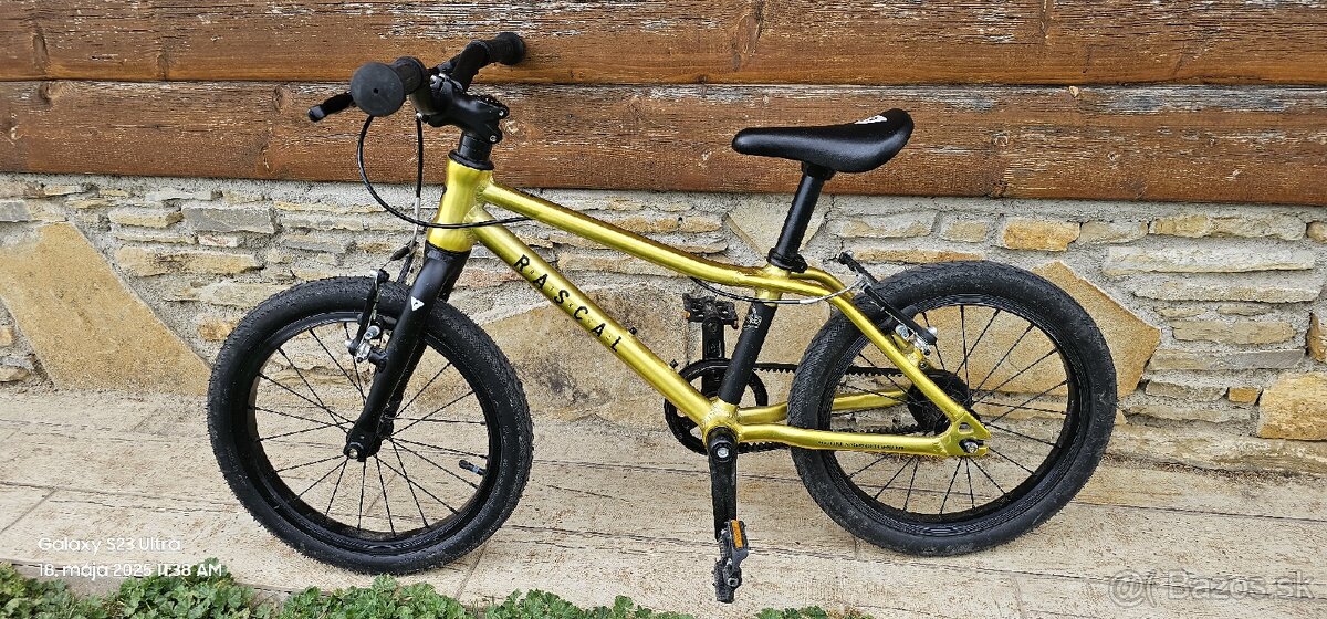 Bicykel rascal 16 palcov zlatý