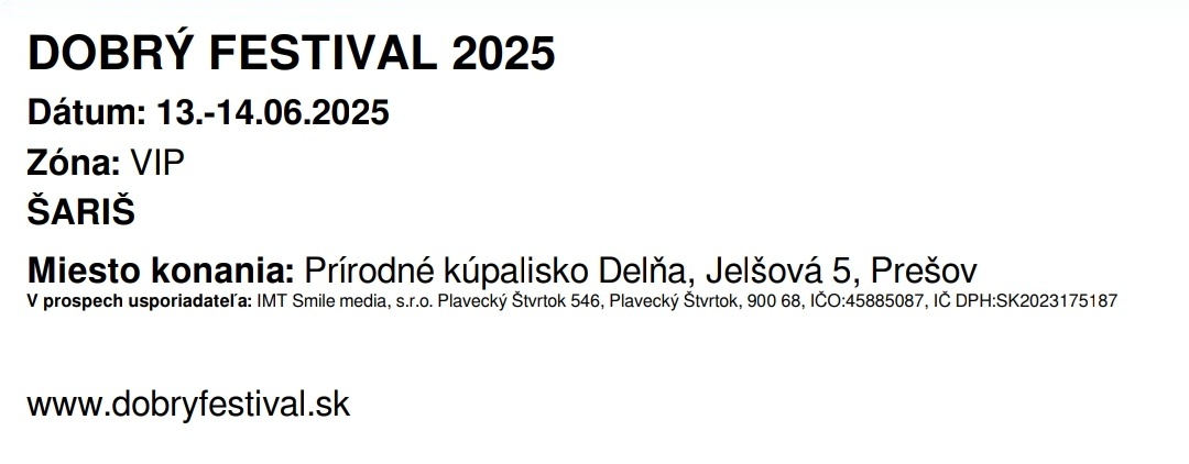 Dobrý festival 2025, Delňa - VIP permanentka