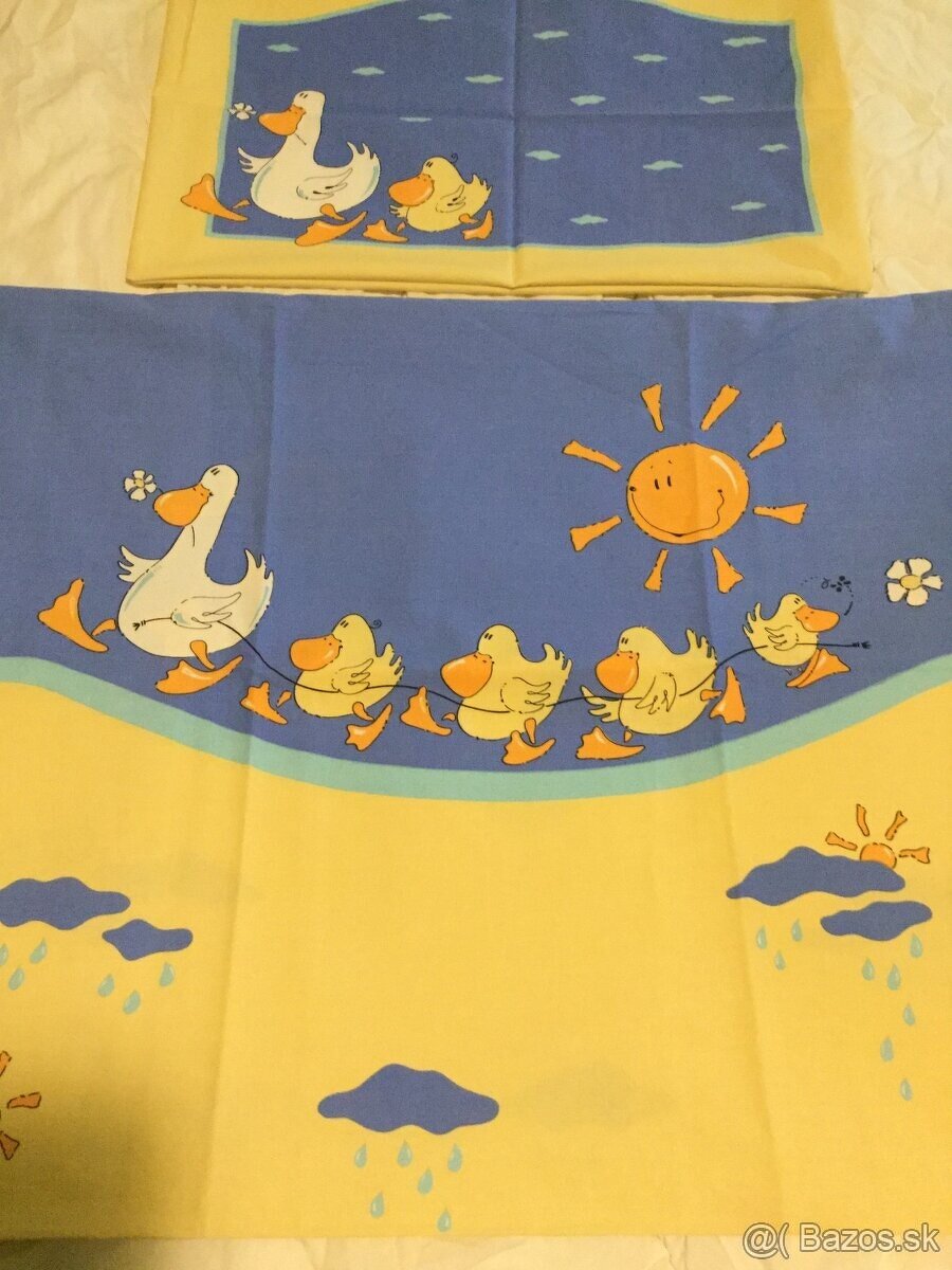 POSTEĽNÉ OBLIEČKY do postieľky KAČIČKY / HÚSKY + darček