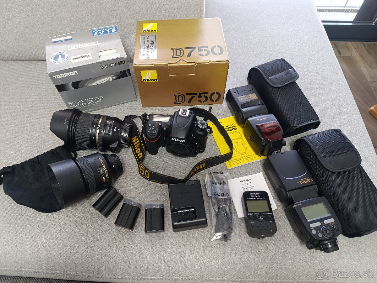 Nikon D750 vo výbornom stave + komplet príslušenstvo