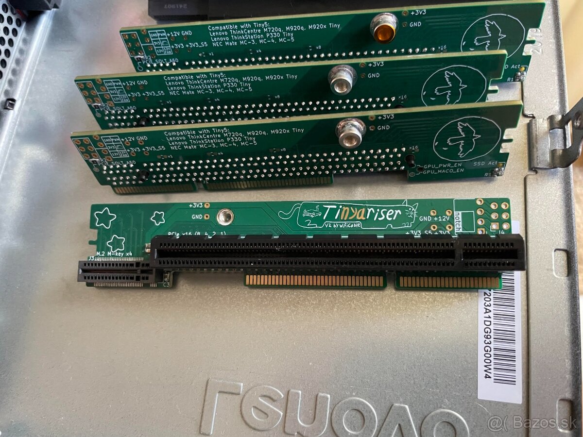 TinyRiser adapter pre M720q, M920q, M920x - NVMe + PCIe