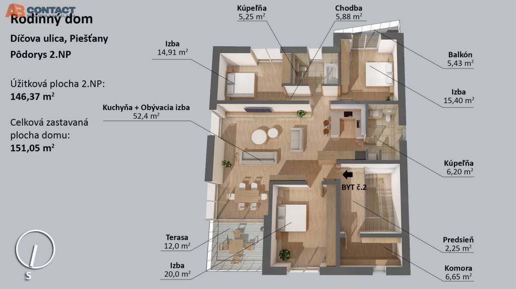 Nový skolaudovaný 4-izbový apartmán s terasou i parkovaním