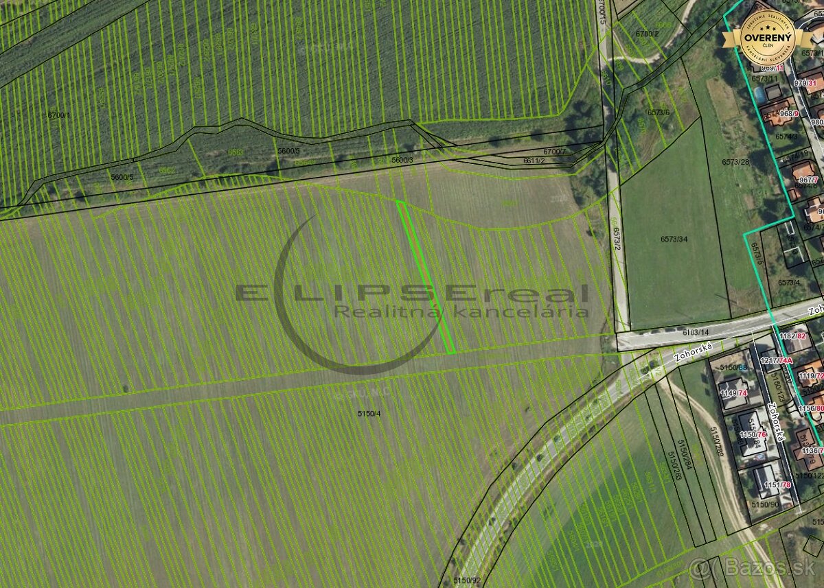 NA PREDAJ poľnohosp. pôda 367 m2 v podiele 1/1 v Lozorne