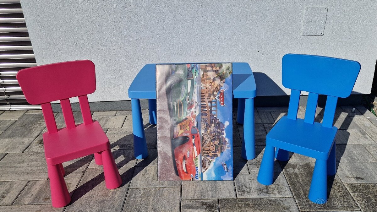 Stol + 2ks stoličiek mammut ikea