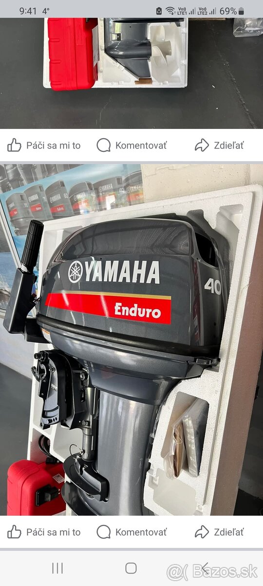 Kúpim závesný lodný motor Yamaha Enduro 40hp