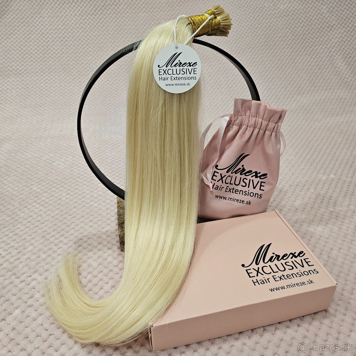 🖤 Mireze – I Tip predĺženie vlasov #60 Platinová blond