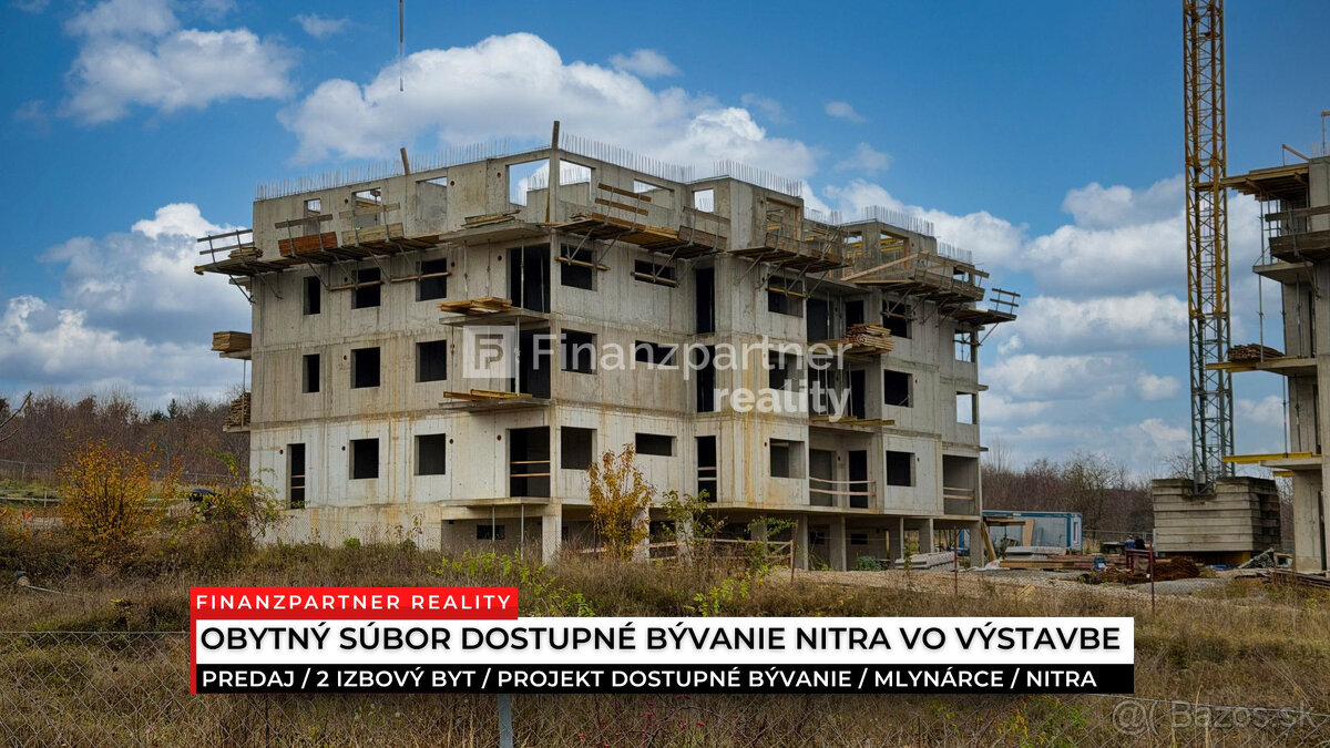 2 izbový byt 46,8 m² v novom projekte, Mlynárce, Nitra