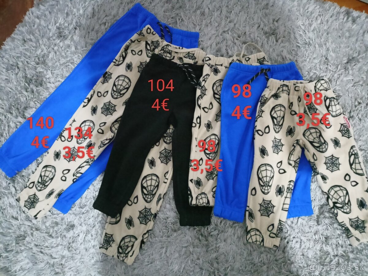 flisove chlapcenske teplaky 140,134,104,98