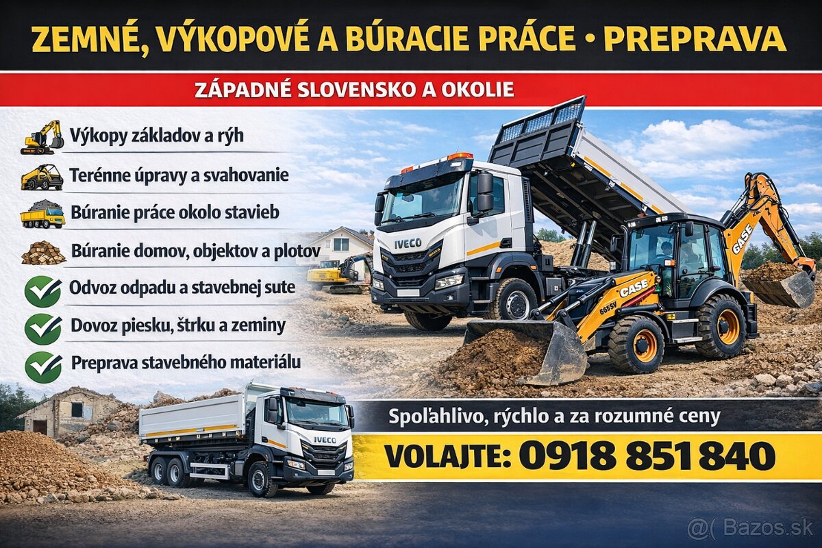 ZEMNÉ PRÁCE + SKLÁPAČ