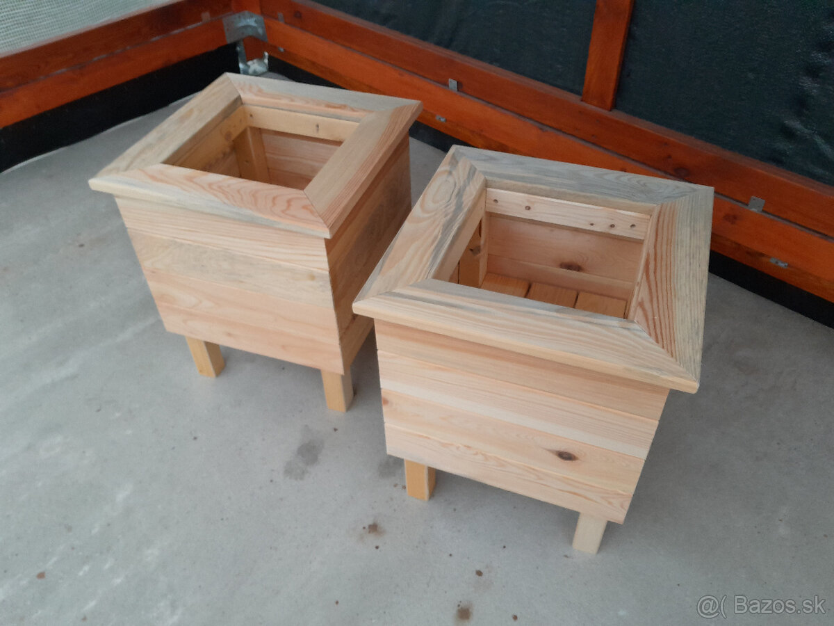 2 x Drevený kvetináč 45x45x52cm