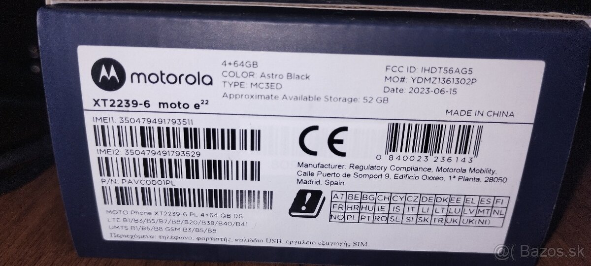 Predám Motorola moto e22