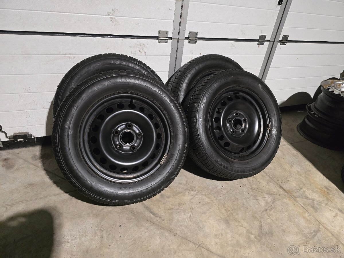 Plechové Disky 5x112 15"+Semperit 195/65 R15