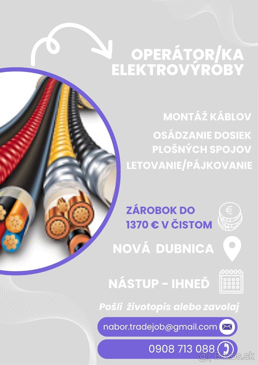 Operátor/ka v elektrovýrobe