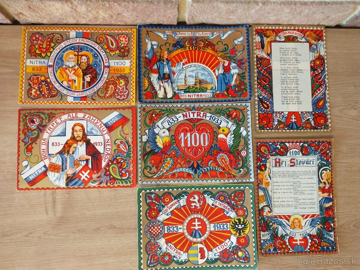 pohľadnice Kostelníček, Hlinka, slovenský štát, dobytčí pas