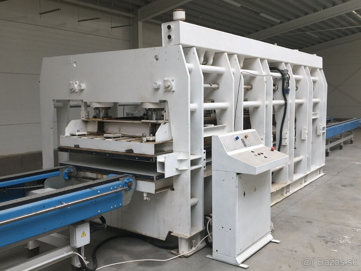 Průběžný dýhovací lis ORMA, desky 5100 x 1400 mm