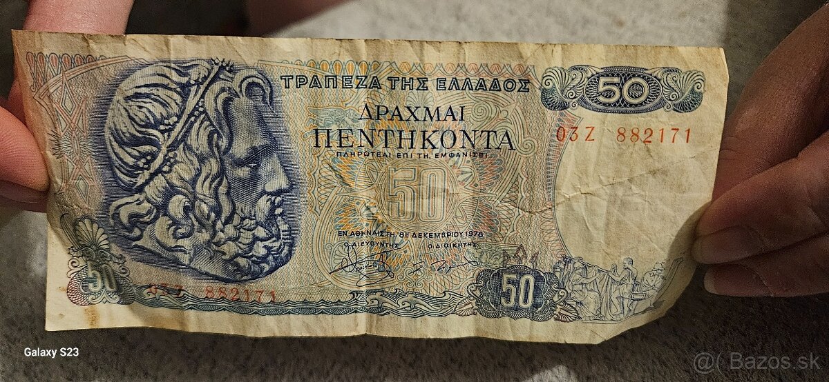 50 Drachmai Grécko 1978