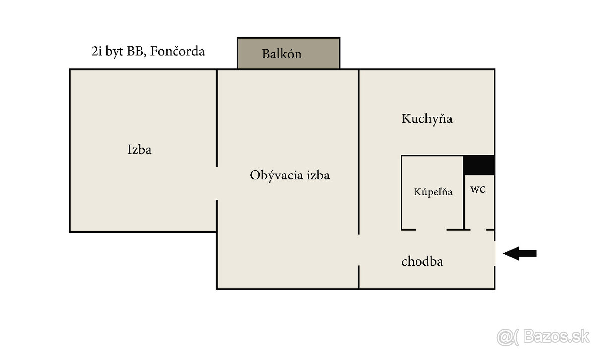 PREDAJ / 2i byt BB / FONČORDA / Balkón /