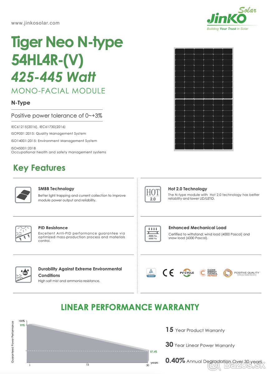 Fotovoltaický solárny panel 435 W