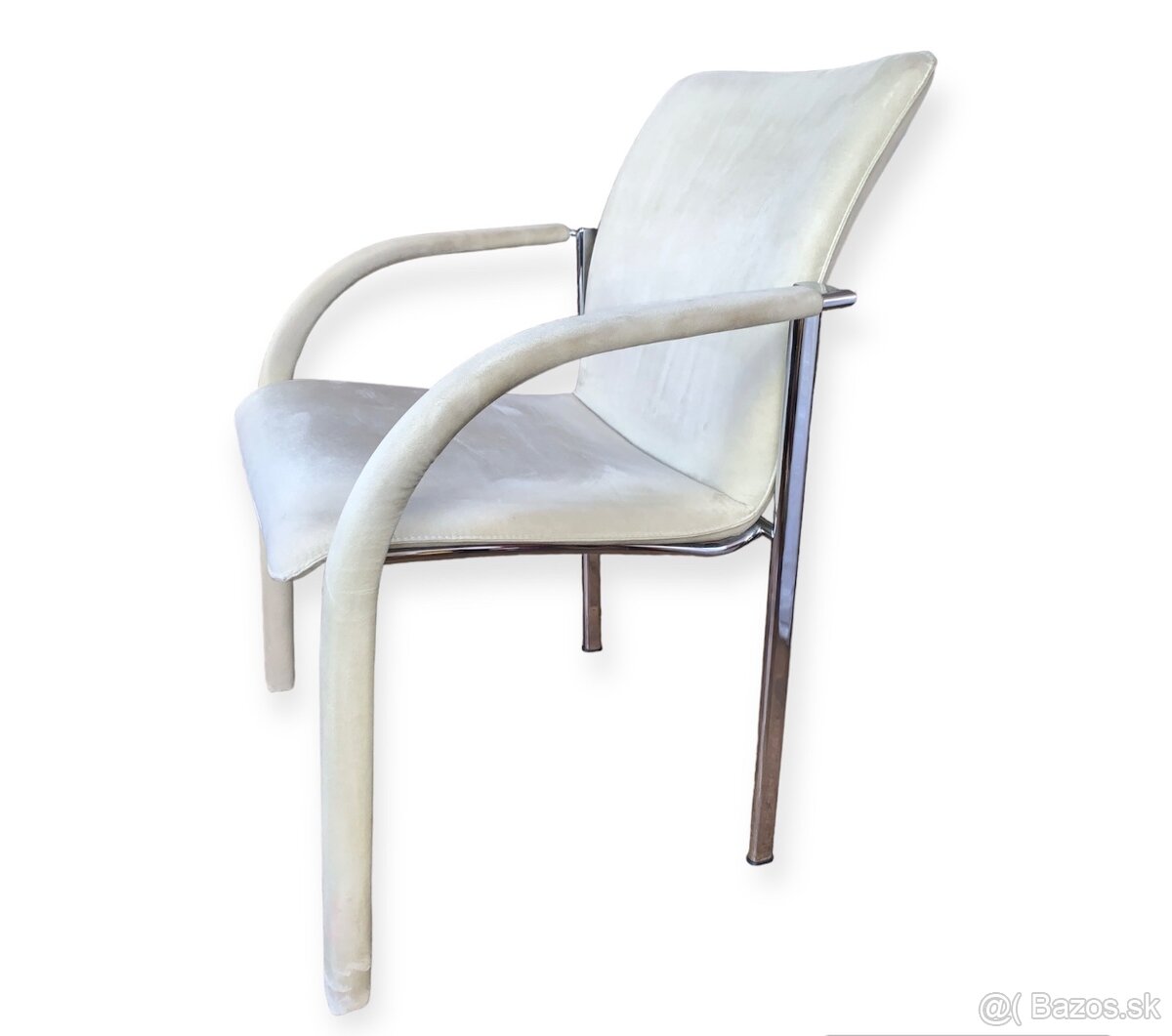 LEOLUX set designových židlí - chromovaná ocel, alcantara