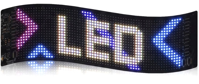 Farebná svetelná LED reklama pútač pás ohýbateľný flexibilný