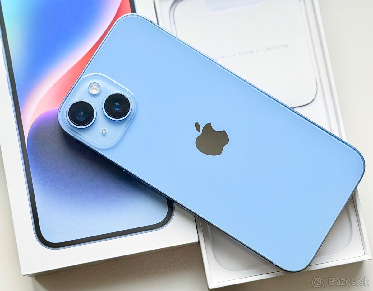 iPhone 14 Blue BATERIE 100% TOP