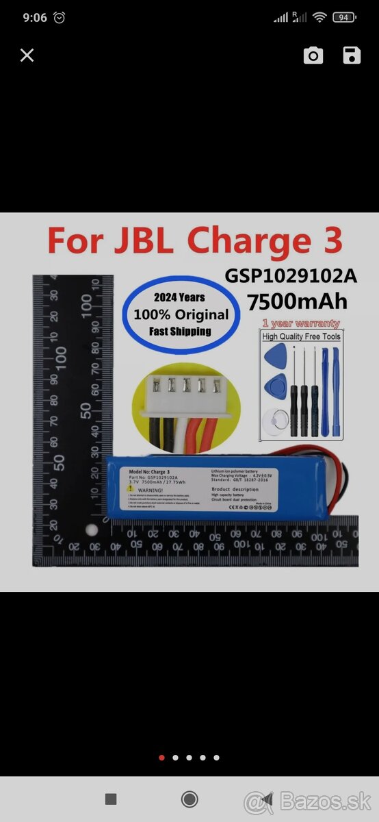 Nová batéria JBL charge 3