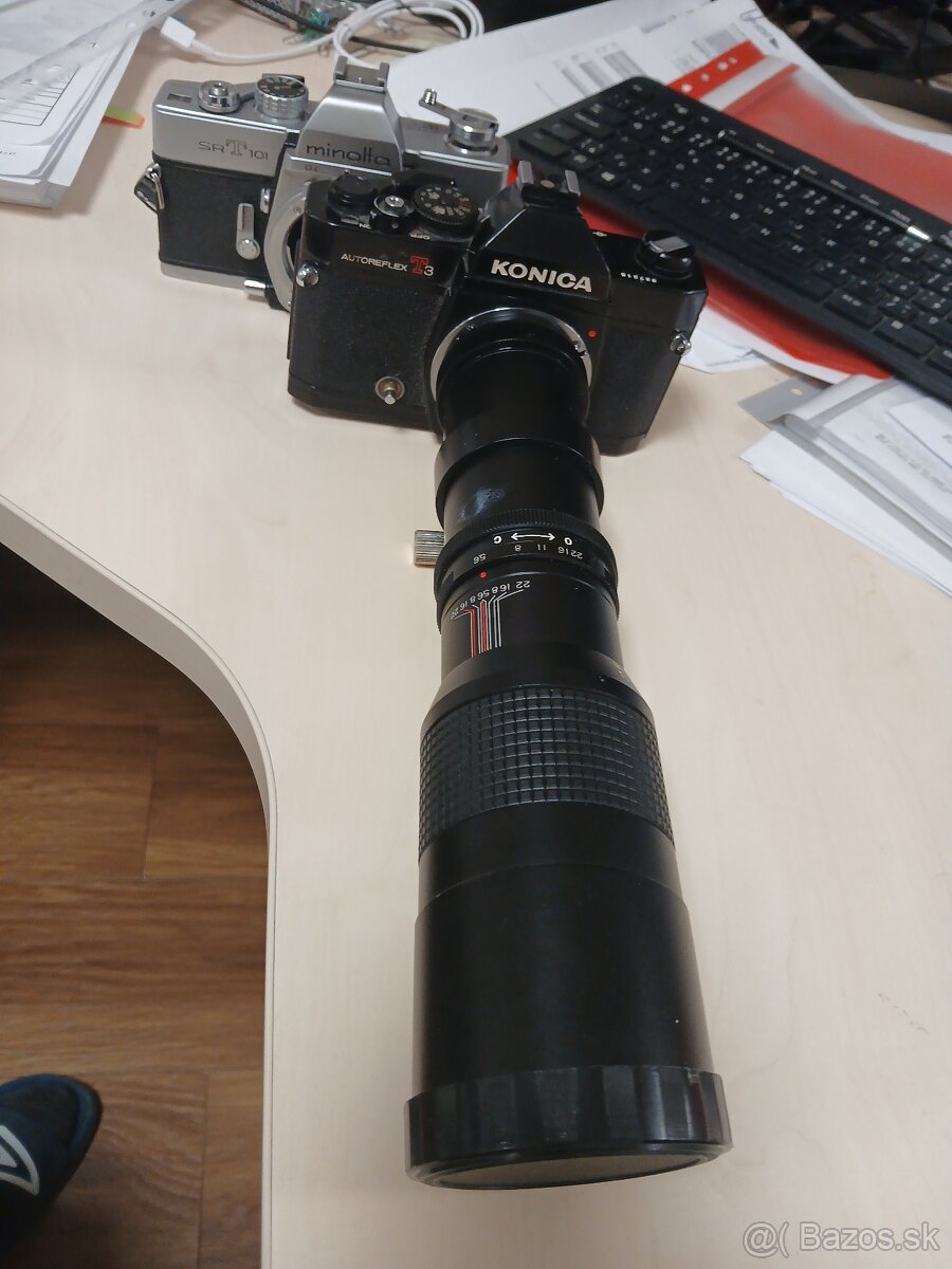 Konica autoreflex T3 + Minolta SRT101