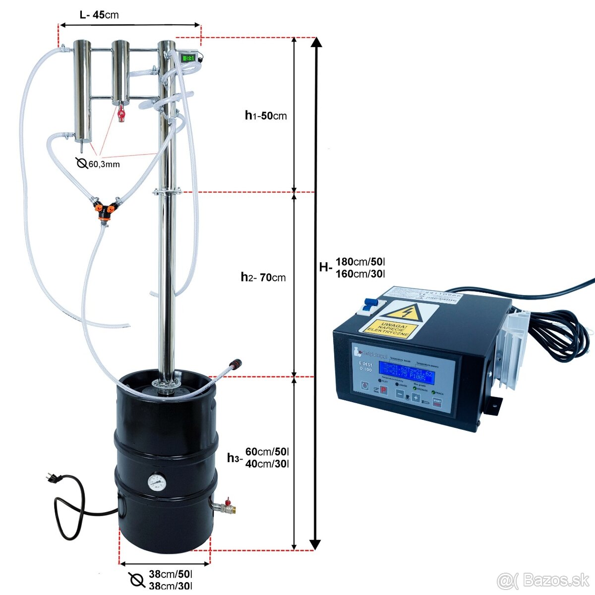 Plne automatický elektrický destilátor, pálenica liehovar