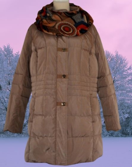 Dámska bunda Helena Vera, veľ. XXL + šatka